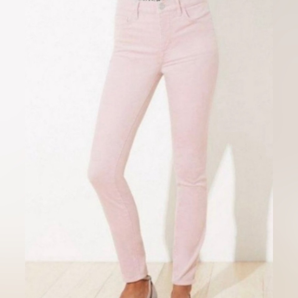 Ann Taylor Loft Blush Corduroy Modern Skinny Jeans sz26, 2